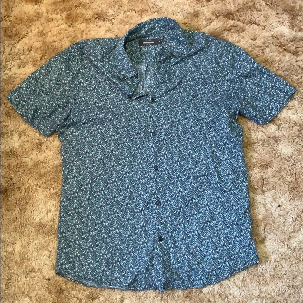 Dressman Patterned Short Sleeve Button Down Size M